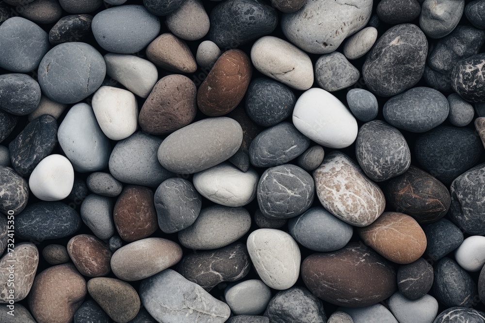 Poster a close-up view of a bunch of rocks. this image can be used to depict nature, geology, or as a backg
