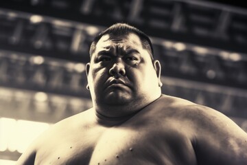 A close up shot of a man in a wrestling ring. Perfect for sports and fitness-related projects - obrazy, fototapety, plakaty