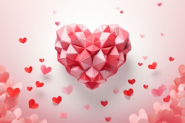 A heart made out of pink origami paper. Perfect for Valentine's Day crafts and romantic-themed designs