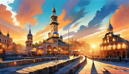 Obraz premium city at night