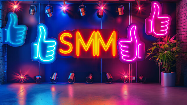 SMM social media marketing background concept image