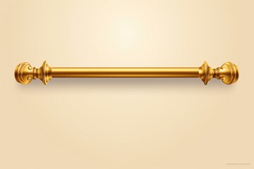 A golden curtain rod on a beige background. Perfect for interior design projects and home decor inspiration