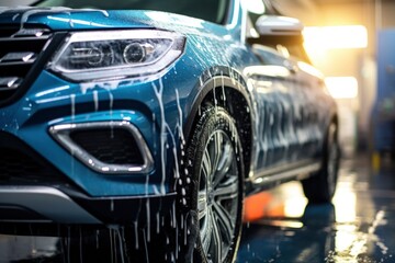 photo of a car being washed