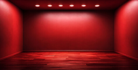 red stage with spotlight