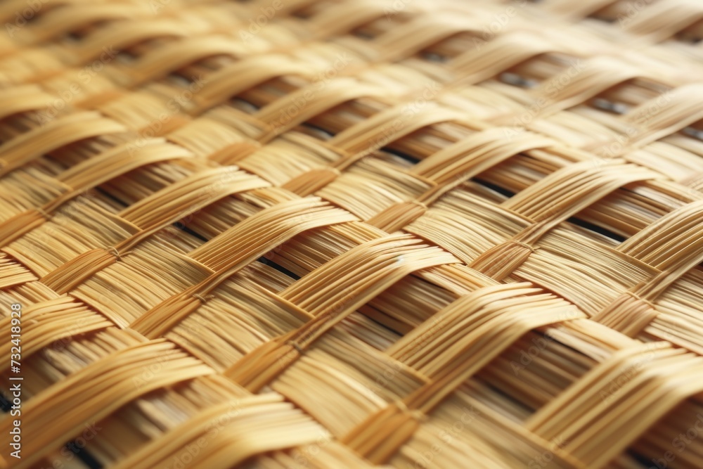 Poster A detailed close up view of a woven basket. This versatile image can be used in various contexts