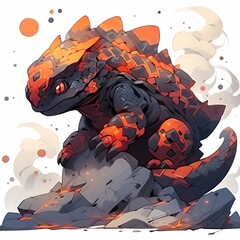 Fiery Lizard Creature Illustration