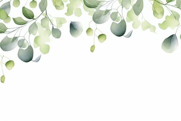A beautiful watercolor painting of green leaves on a white background. Perfect for adding a touch of nature to any project