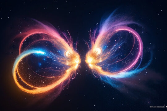 collision galaxie  &eacute;toiles filantes univers