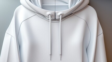 White hoodie hanging on a wall. Perfect for fashion and clothing-related designs