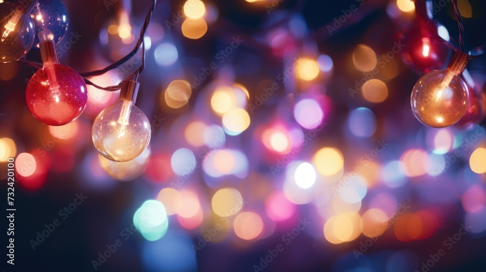 Poster a string of light bulbs hanging in a bunch. perfect for adding a warm and cozy ambiance to any space