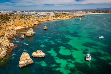 Scenic Coast Of Lagos, Algarve, Portugal