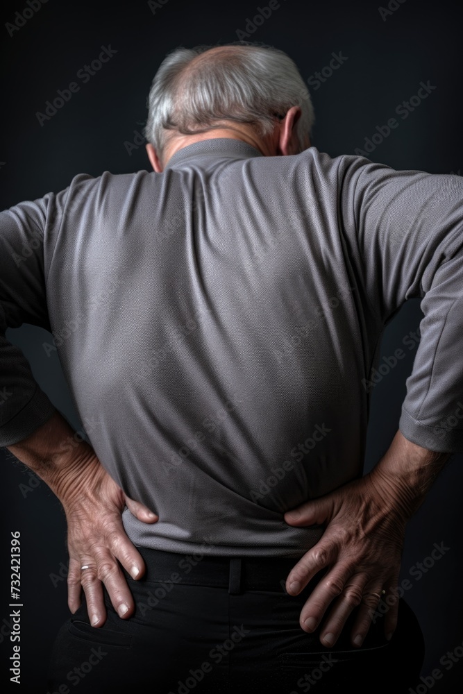 Poster a man standing with his back to the camera. suitable for various uses