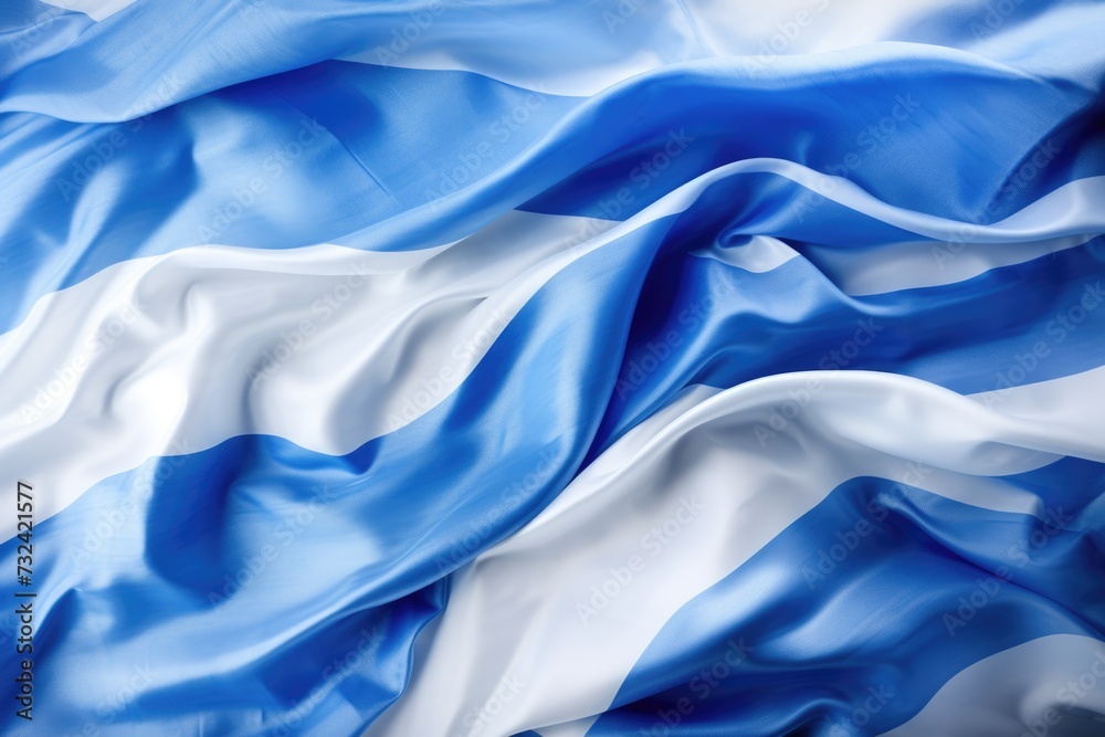 Poster A close up view of a blue and white fabric. Versatile for various design projects