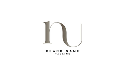 NU, UN, Abstract initial monogram letter alphabet logo design