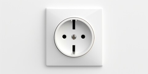 A detailed view of a white electrical outlet on a wall. Can be used in home improvement or electrical safety related projects