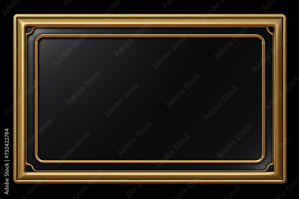 Poster A stylish gold frame against a sleek black background. Perfect for adding a touch of elegance to any design or presentation