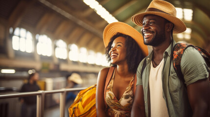 couple in the subway station