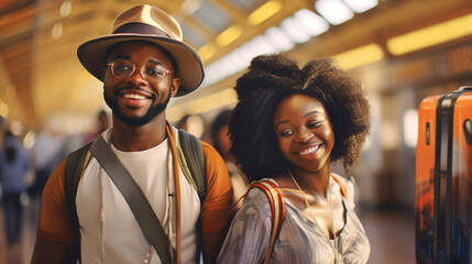 couple in the subway station