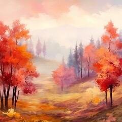 Obraz na płótnie Canvas Autumn Forest Landscape
