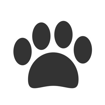 Vector illustration of a cat or dog footprint icon, designating animals in an urban environment.