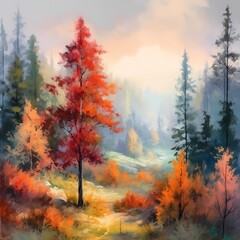 Autumn Forest Painting