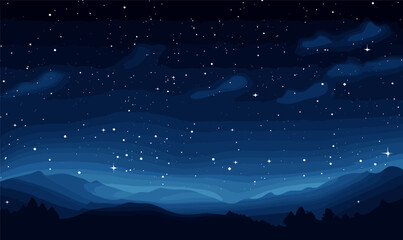 Obraz na płótnie Canvas Starry Sky with Milky Way vector simple 3d smooth isolated illustration