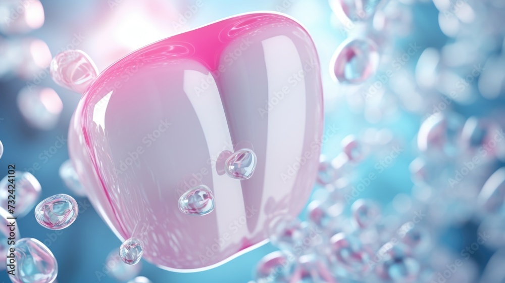 Poster A pink object is floating in a pool of water. This versatile image can be used for various purposes