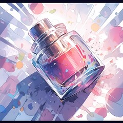 Abstract Perfume Bottle Illustration