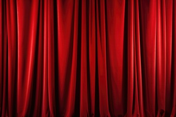 Red curtain hanging against a black background. Perfect for theater, stage, or event-related projects