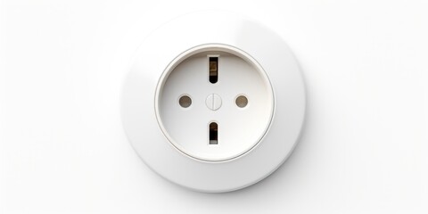 A detailed view of a white electrical outlet on a wall. Can be used to depict electrical installations or home renovations