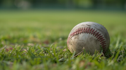 野球のボール　芝生
