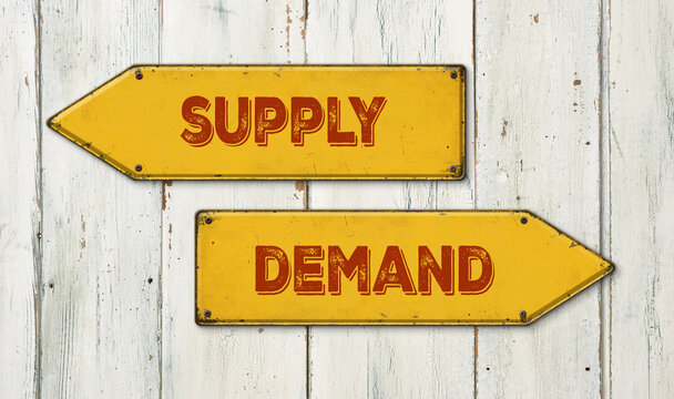 Direction signs on a wooden wall - Supply or Demand