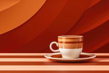 A coffee cup sitting on top of a saucer. Perfect for coffee shop promotions or illustrating a cozy morning routine