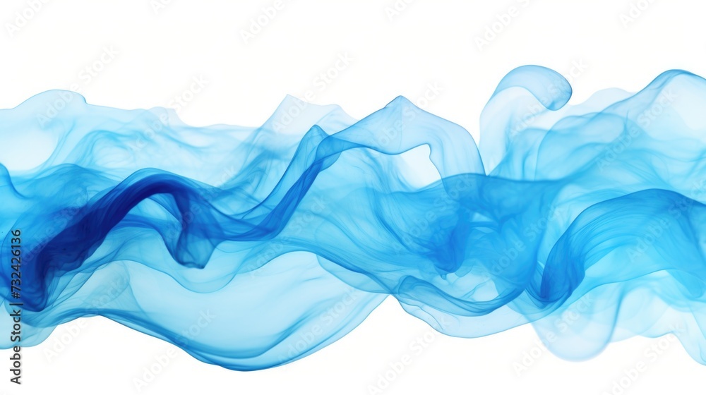 Poster blue smoke captured in a close up shot against a clean white background. perfect for adding a touch 