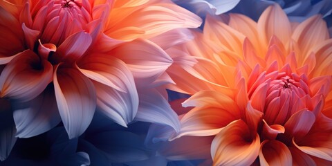 A close-up view of two orange and white flowers. Perfect for floral arrangements and nature-themed designs