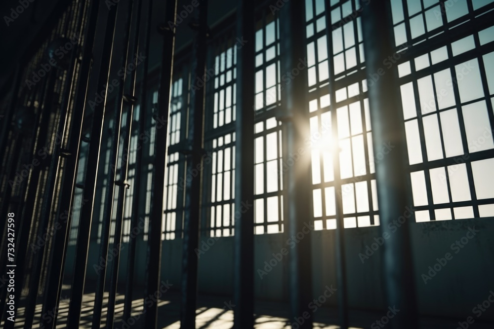 Poster sunlight shining through the windows of a building. perfect for architectural and interior design co