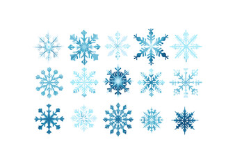 Fototapeta na wymiar Snowflakes isolated vector style