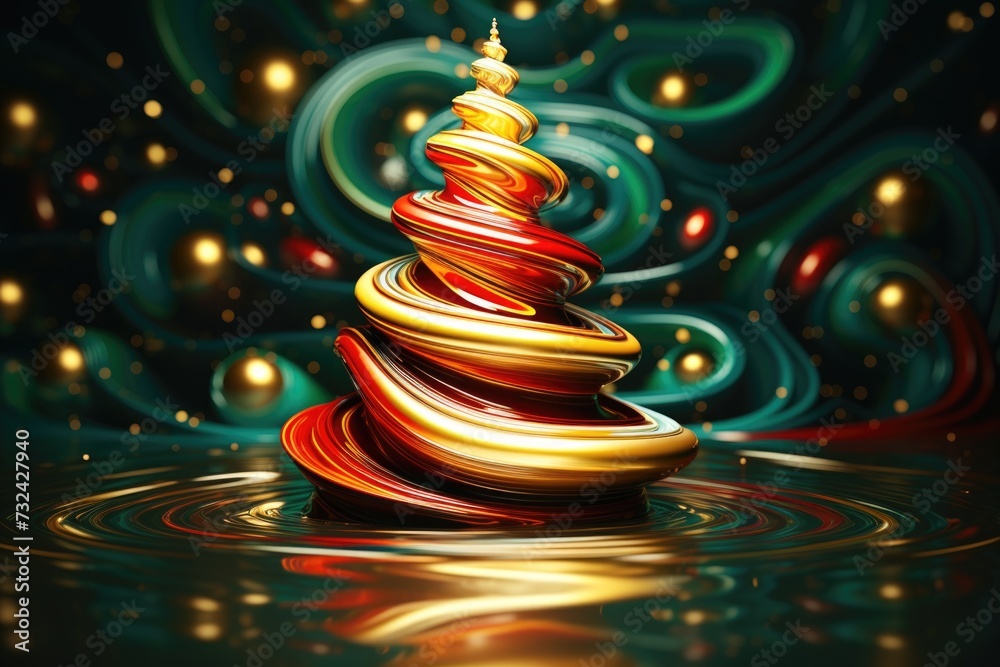 Poster a vibrant christmas tree made out of various colors. perfect for adding a unique touch to your holid