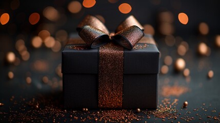 Golden Gift Wrapped in Glitter: A Sparkling Present for the Holidays Generative AI