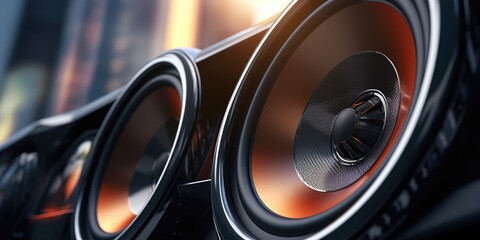 Close up of a speaker in a car. Perfect for automotive enthusiasts or car audio professionals.