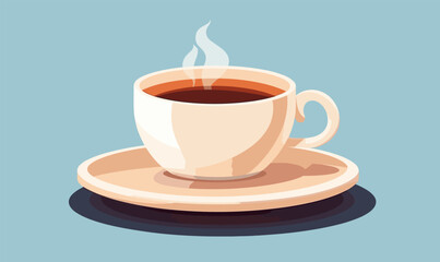 Obraz premium coffee cup closeup vector flat minimalistic isolated illustration