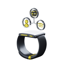3d Smart Watch Technology icon isolated on transparent background-3D illustration