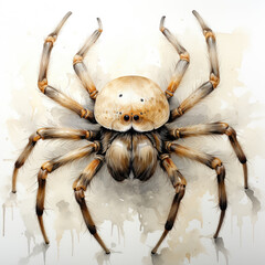 watercolor Vintage Spider clipart, Generative Ai
