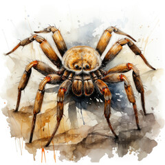 watercolor Vintage Spider clipart, Generative Ai