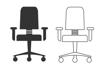 Office chair icon. Comfortable armchair symbol design vector ilustration.