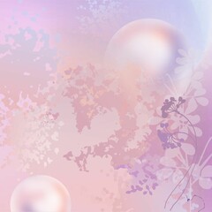 Futuristic, abstract, space background in violet-orange colors. The digital illustration is ideal for photo wallpapers, banners, social networks and websites in orange and purple.