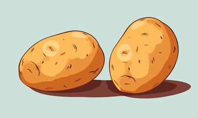potato vector flat minimalistic asset isolated vector style illustration