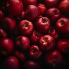 Fototapeta na wymiar Tas de pommes rouges sur un étal de marché.