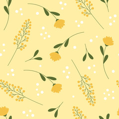 Vector seamless pattern with flowers