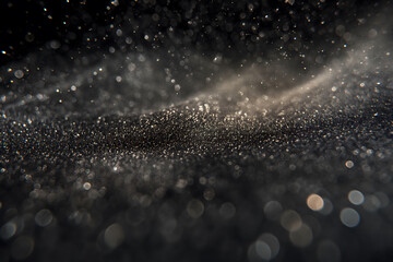 Abstract Sparkling Glitter Particles with Bokeh Effect Background